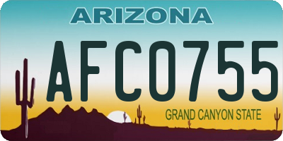 AZ license plate AFC0755