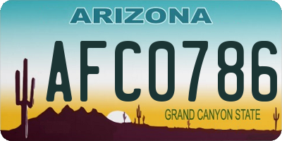 AZ license plate AFC0786