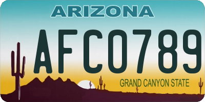 AZ license plate AFC0789