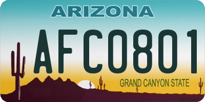 AZ license plate AFC0801