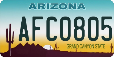 AZ license plate AFC0805