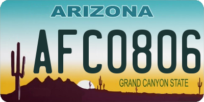 AZ license plate AFC0806