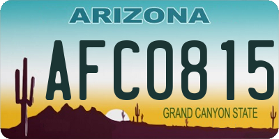 AZ license plate AFC0815