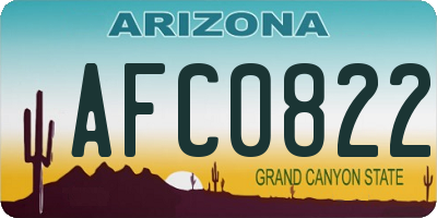 AZ license plate AFC0822