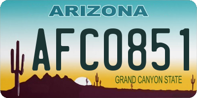AZ license plate AFC0851