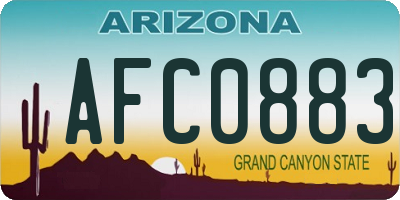 AZ license plate AFC0883