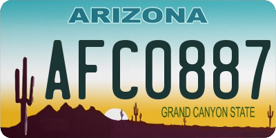 AZ license plate AFC0887