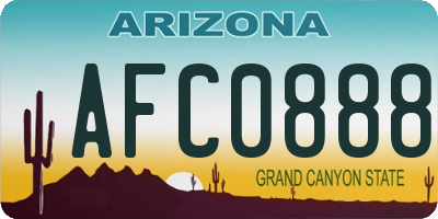 AZ license plate AFC0888