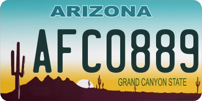 AZ license plate AFC0889