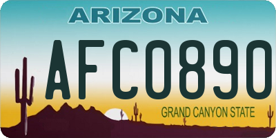AZ license plate AFC0890