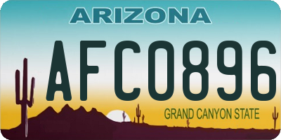 AZ license plate AFC0896
