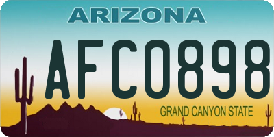 AZ license plate AFC0898