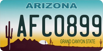 AZ license plate AFC0899