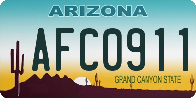 AZ license plate AFC0911