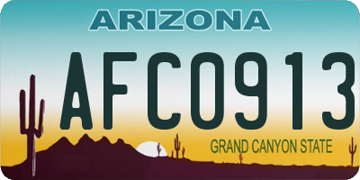 AZ license plate AFC0913