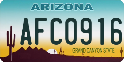 AZ license plate AFC0916