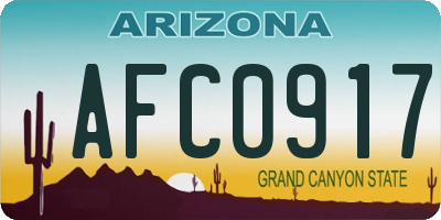 AZ license plate AFC0917