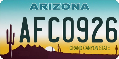 AZ license plate AFC0926