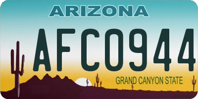 AZ license plate AFC0944