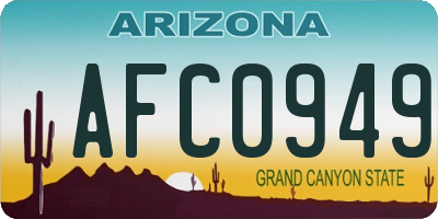 AZ license plate AFC0949