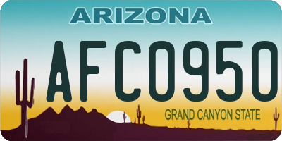AZ license plate AFC0950