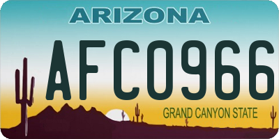 AZ license plate AFC0966