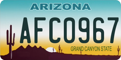 AZ license plate AFC0967