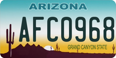 AZ license plate AFC0968