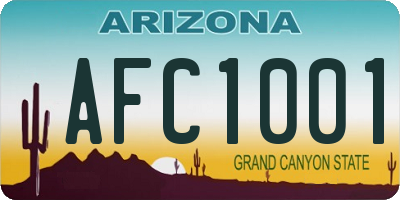 AZ license plate AFC1001