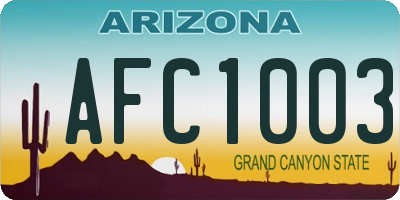 AZ license plate AFC1003