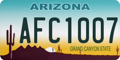 AZ license plate AFC1007