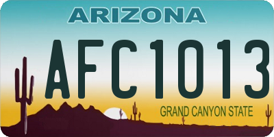 AZ license plate AFC1013
