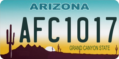 AZ license plate AFC1017