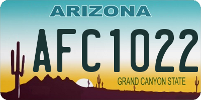 AZ license plate AFC1022