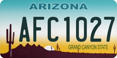 AZ license plate AFC1027