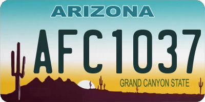 AZ license plate AFC1037
