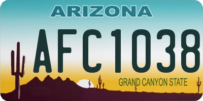 AZ license plate AFC1038