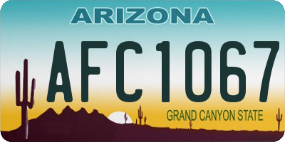 AZ license plate AFC1067