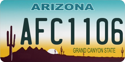 AZ license plate AFC1106