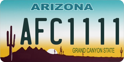 AZ license plate AFC1111
