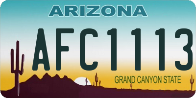 AZ license plate AFC1113