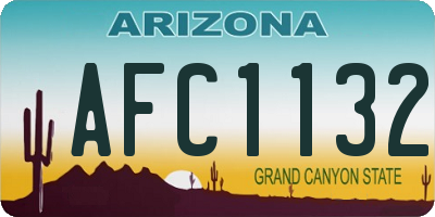 AZ license plate AFC1132