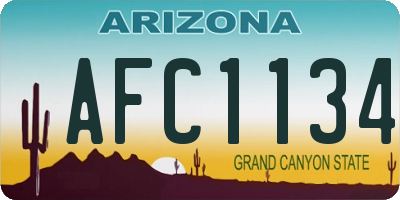 AZ license plate AFC1134