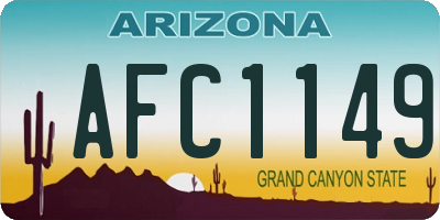 AZ license plate AFC1149