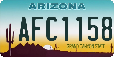 AZ license plate AFC1158