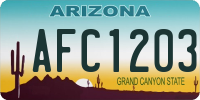 AZ license plate AFC1203