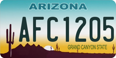 AZ license plate AFC1205