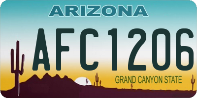 AZ license plate AFC1206