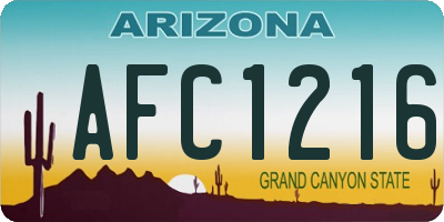 AZ license plate AFC1216