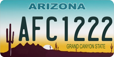 AZ license plate AFC1222